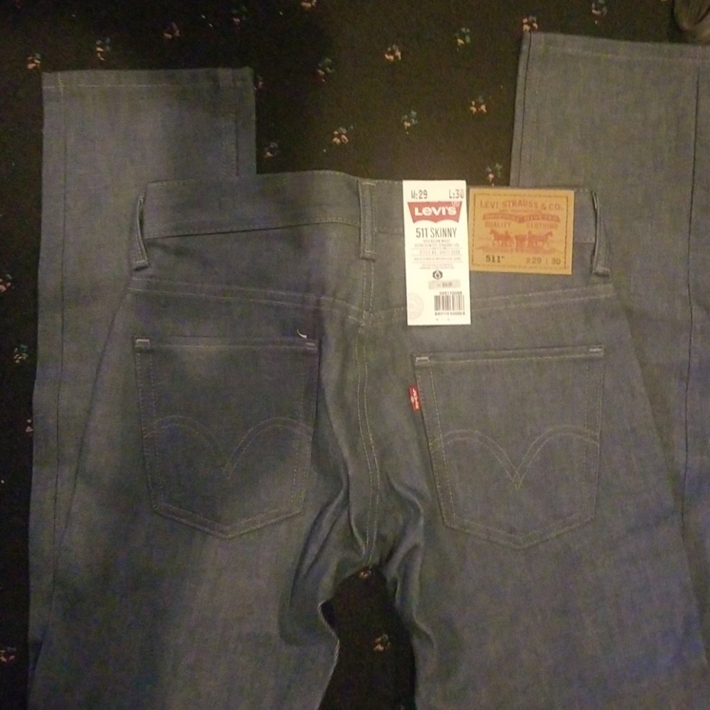 Mens Levis 511 Skinny Rigid Gray Blue NWT 29x30